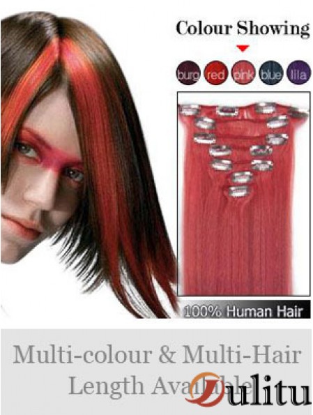 Pince à cheveux remy droite rouge confortable dans les extensions de cheveux