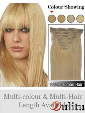 Pince à cheveux blonde remy droite à la mode dans les extensions de cheveux