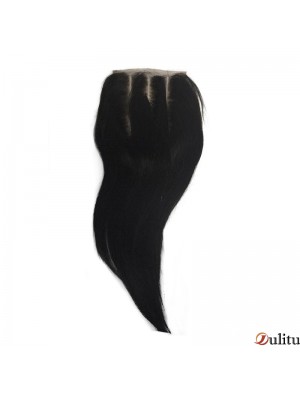 Fermetures en dentelle noire à la mode longue et droite