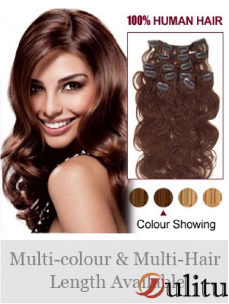 En ligne Auburn Wavy Remy Hair Clip dans les extensions de cheveux