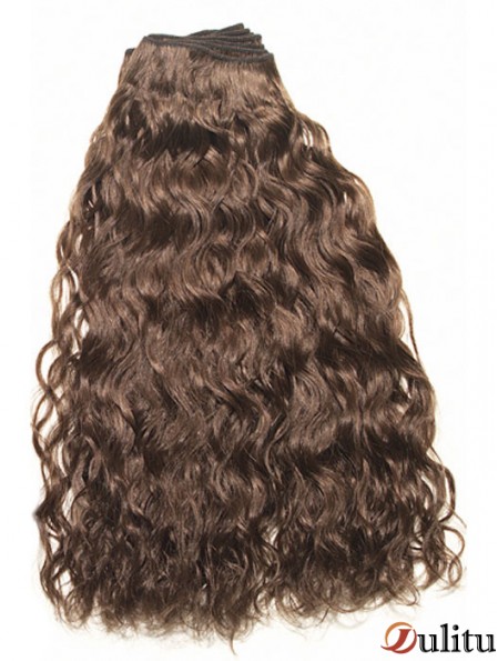 Extensions de trame de cheveux bruns bouclés et remy