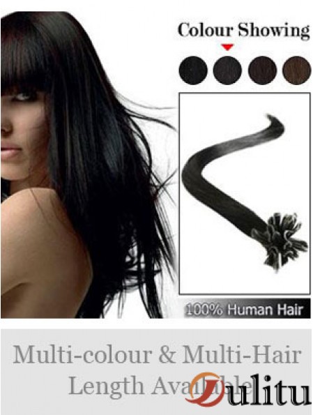 Extensions de cheveux noires droites et lisses