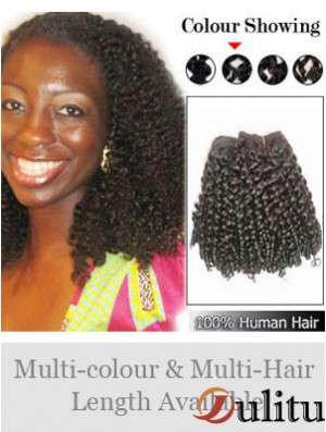 Extensions de trame populaires noires bouclées de cheveux humains de Remy