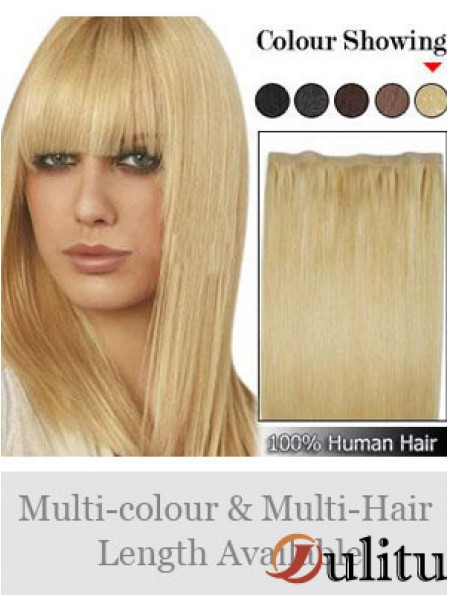 Prolongements appropriés de trame de cheveux blonds droits de Remy