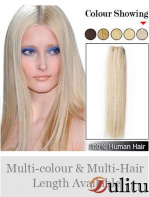 Extensions de trame exquises blondes droites remy cheveux humains
