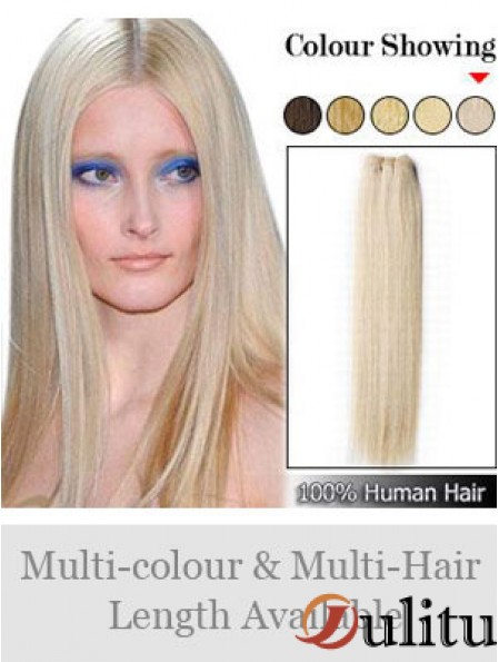 Extensions de trame exquises blondes droites remy cheveux humains
