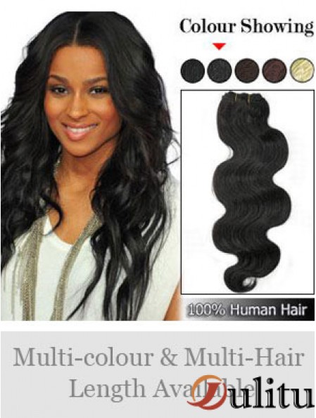 Extensions de trame parfaites noires ondulées de cheveux humains de Remy