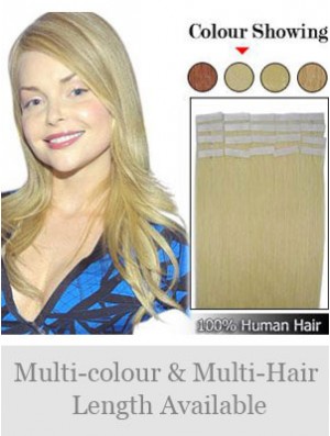 Bande de cheveux humains remy à la mode droite blonde dans les extensions de cheveux