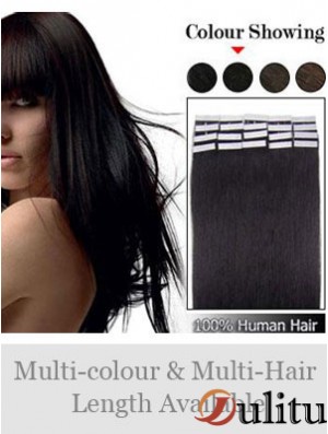 Bande droite noire droite de cheveux de Remy dans des prolongements de cheveux