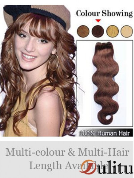 Cheveux ondulés Remy Auburn extensions de trame bon marché