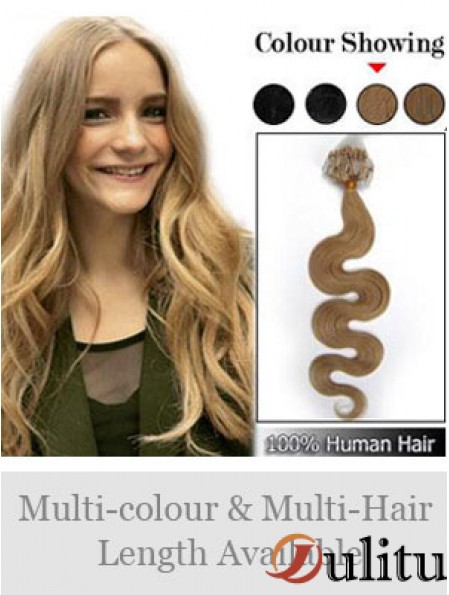 Rallonges de cheveux d'anneau de boucle ondulée blonde élégante