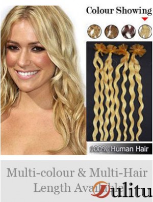 Rallonges de cheveux Blonde Curly Great Nail / U Tip