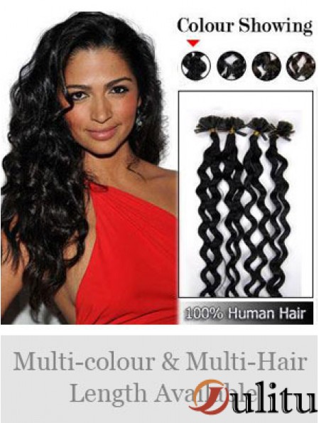 Nouvelles extensions de cheveux bouclés noirs pour ongles / U