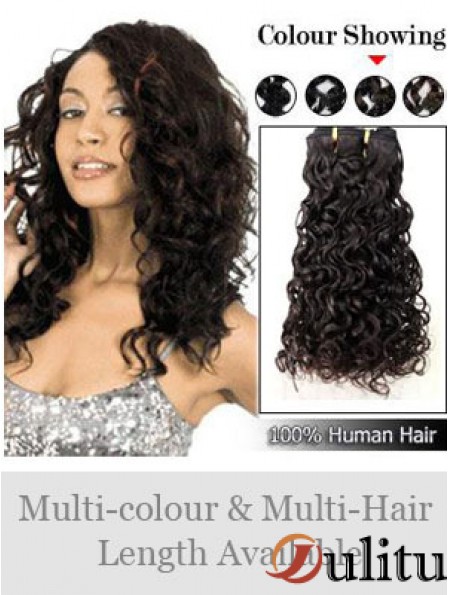 Extensions de trame modernes noires bouclées de cheveux humains Remy