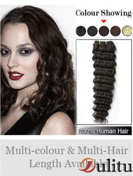 Extensions de trame fabuleuses cheveux bruns ondulés Remy