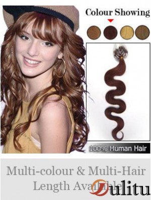 Nouvelles extensions de cheveux anneaux ondulés Micro Loop Auburn