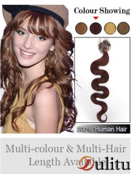 Nouvelles extensions de cheveux anneaux ondulés Micro Loop Auburn