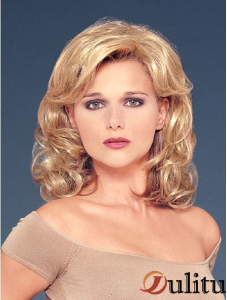Cheveux tombe avec une couleur blonde Sunthetic Style ondulé