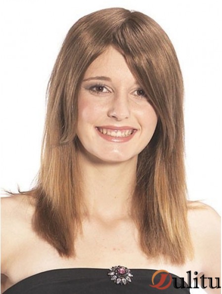 Postiches de cheveux longs raides bruns impertinents
