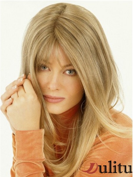 Perruque longue couleur droite style blonde