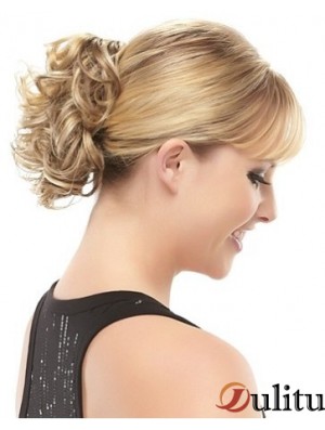 Postiches blondes avec style bouclé synthétique de courte longueur