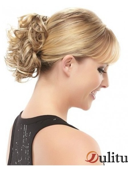 Postiches blondes avec style bouclé synthétique de courte longueur