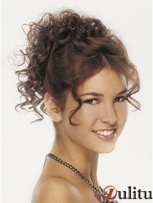 Clip sur les postiches pour les femmes Style brun bouclé de couleur avec synthétique